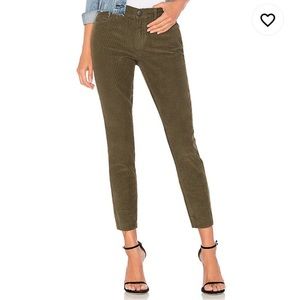 CURRENT/ELLIOT  Pants - Raw Hem Olive Green Skinny Corduroy Pant